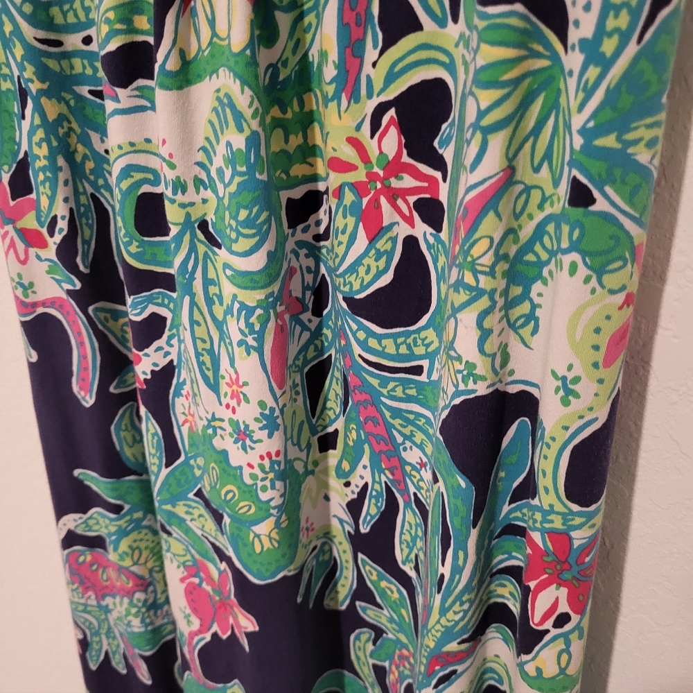 Lilly Pulitzer Vibrant Sloane Sleeveless Maxi Dress Navy Blue Green Size Small - Picture 4 of 4